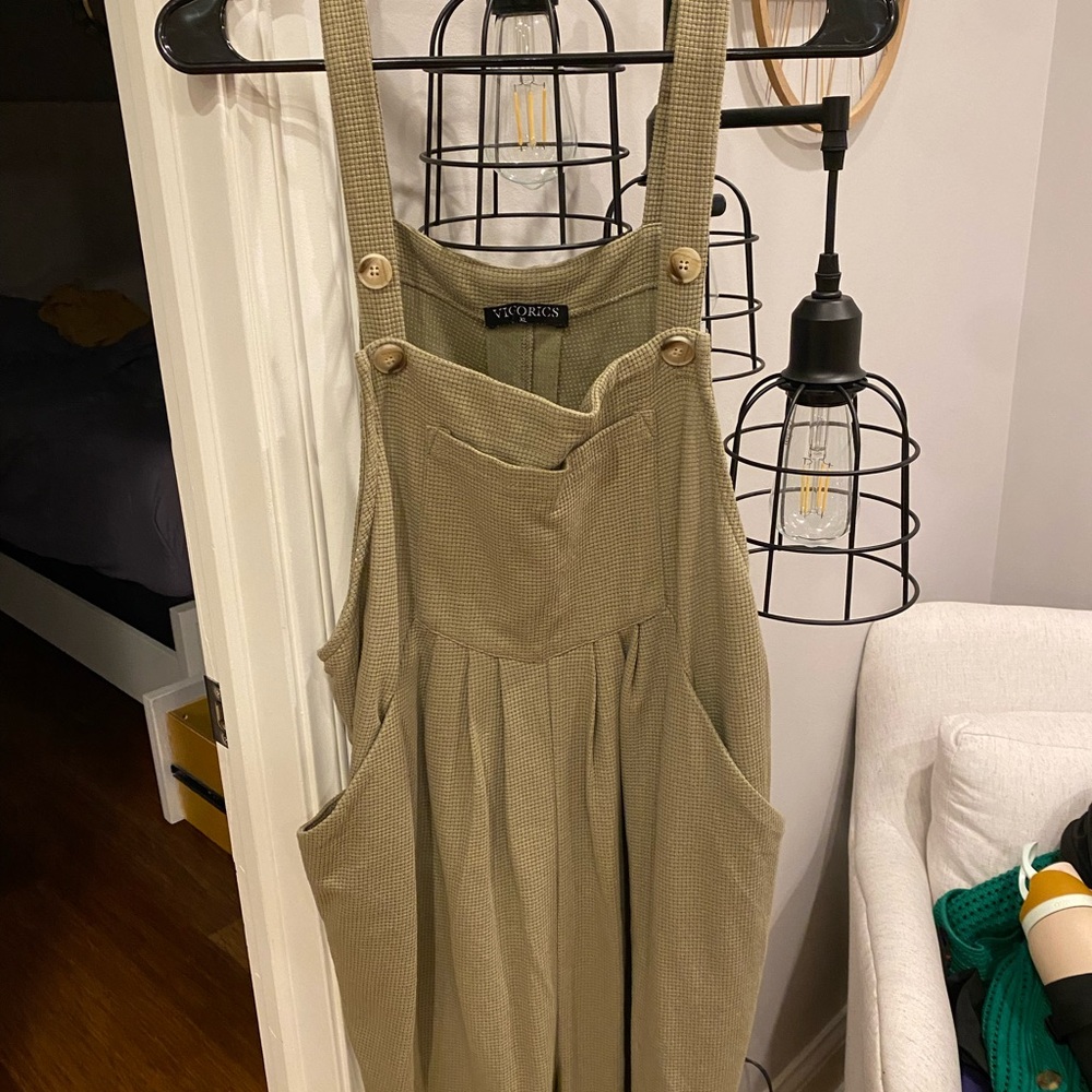 Amazon Olive Green Jumpsuit with Button Details